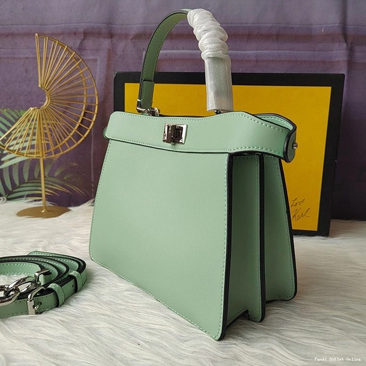Cheap ISeeU Green Petite In Fendi Bag Peekaboo Leather Nappa 0810
